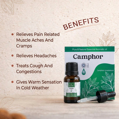 Camphor Essential Oil -Refreshing Relief for Skin & Scalp| for men and women|100% Natural & Fresh, 15ml.