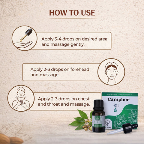 Camphor Essential Oil -Refreshing Relief for Skin & Scalp| for men and women|100% Natural & Fresh, 15ml.