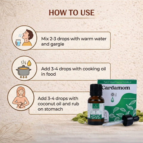 Cardamom Essential Oil for Aromatherapy & External Use, Warm Spicy Fragrance Oil, 15 ml