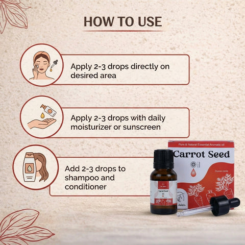 Carrot Seed Essential Oil for Aromatherapy & External Use, Mild Herbal Fragrance Oil, 15 ml