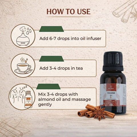 Cinnamon Essential Oil for Aromatherapy & External Use, Warm Spicy Fragrance Oil, 15 ml