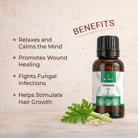Citronella Essential Oil for Aromatherapy & Outdoor Use, Fresh Citrus Fragrance Oil, 15 ml