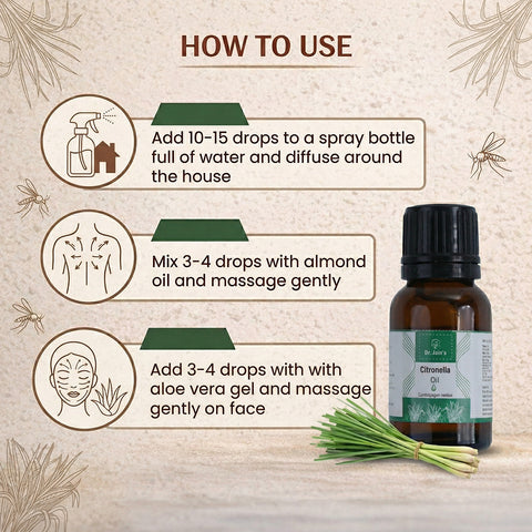 Citronella Essential Oil for Aromatherapy & Outdoor Use, Fresh Citrus Fragrance Oil, 15 ml