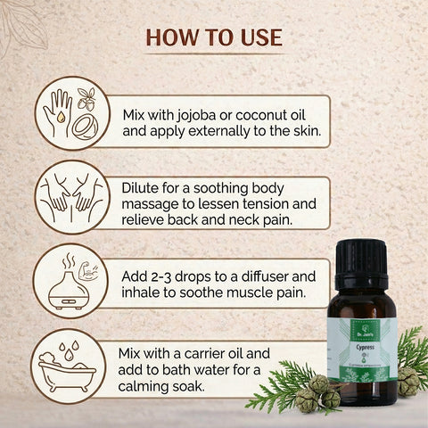 Cypress Essential Oil for Aromatherapy & External Use, Fresh Woody Fragrance Oil, 15 ml