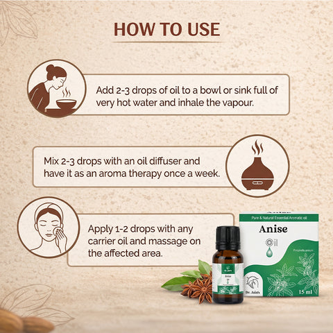 Anise Essential Oil for Aromatherapy & External Use, Refreshing Fragrance Oil, 15 ml