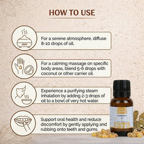 Frankincense Essential Oil for Aromatherapy & External Use, Warm Woody Fragrance Oil, 15 ml