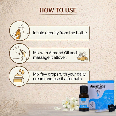 Jasmine Essential Oil for Aromatherapy & External Use, Floral Fragrance Oil, 15 ml