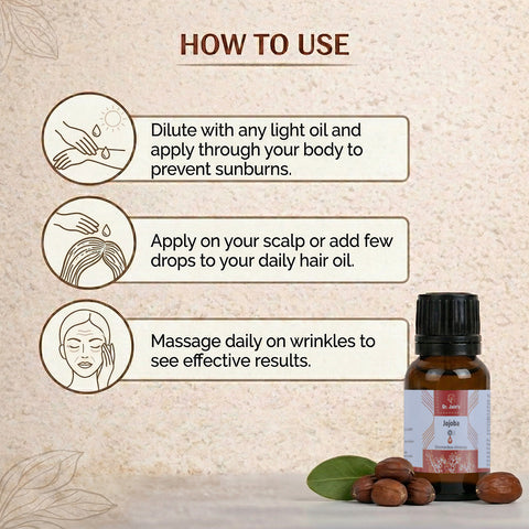 Jojoba Essential Oil for Aromatherapy & External Use, Lightweight Oil, 15 ml