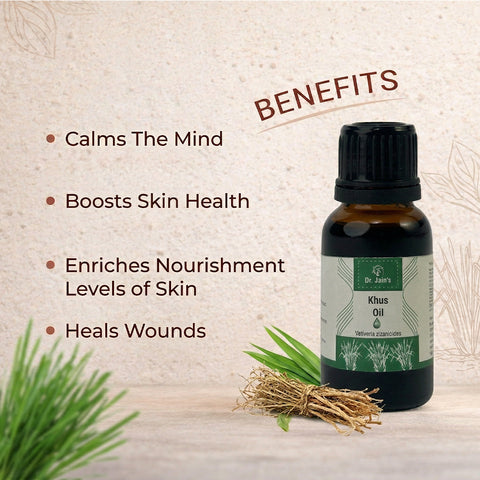 Khus (Vetiver) Essential Oil for Aromatherapy & External Use, Earthy Fragrance Oil, 15 ml