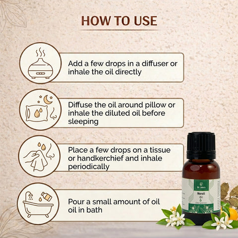 Neroli Essential Oil for Aromatherapy & Skincare | 100% Pure & Natural Orange Blossom Oil | Floral Aroma for Relaxation & Self-Care | Multipurpose Use | 15ml