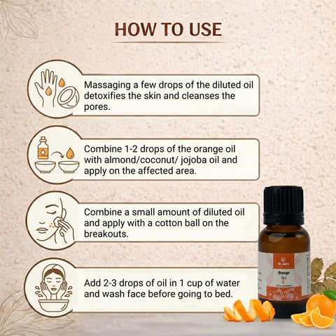 Orange Essential Oil for Diffuser & Aromatherapy | Citrus Oil for Home Fragrance, Skin Care & Massage | 15ml