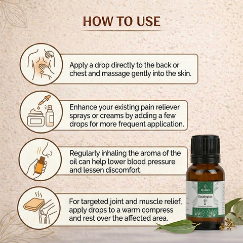 Eucalyptus Essential Oil for Aromatherapy & External Use, Refreshing Fragrance Oil, 15 ml