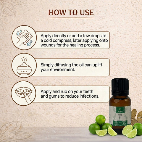 Lime Essential Oil for Aromatherapy & External Use, Citrus Fragrance Oil, 15 ml