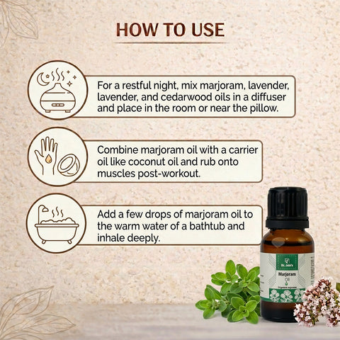Marjoram Essential Oil for Aromatherapy & External Use, Herbal Fragrance Oil, 15 ml