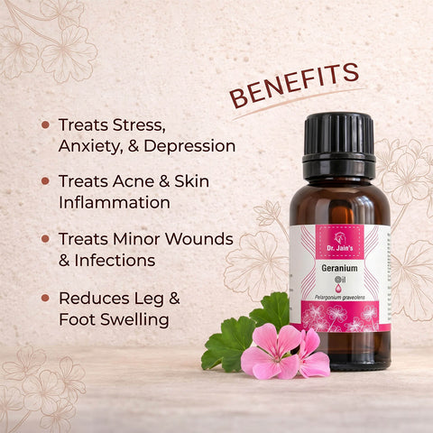 Geranium Essential Oil for Aromatherapy & External Use, Floral Fragrance Oil, 15 ml