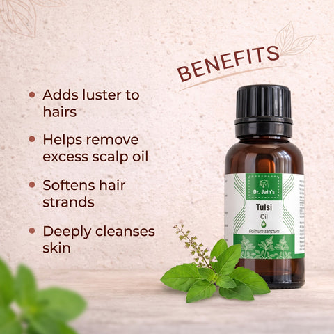 Tulsi (Holy Basil) Essential Oil for Aromatherapy & Diffuser | Natural Oil for Skin Care & Hair Care | 15ml