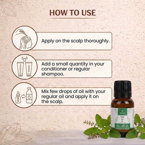 Tulsi (Holy Basil) Essential Oil for Aromatherapy & Diffuser | Natural Oil for Skin Care & Hair Care | 15ml