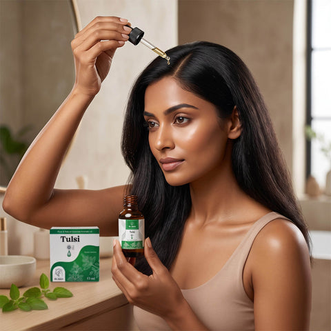 Tulsi (Holy Basil) Essential Oil for Aromatherapy & Diffuser | Natural Oil for Skin Care & Hair Care | 15ml