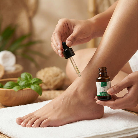Basil Essential Oil for Aromatherapy & External Use, Refreshing Herbal Fragrance Oil, 15 ml