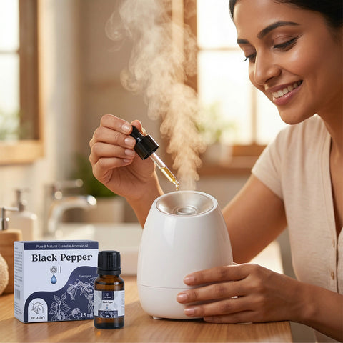 Black Pepper Essential Oil for Aromatherapy & External Use, Spicy Fragrance Oil, 15 ml