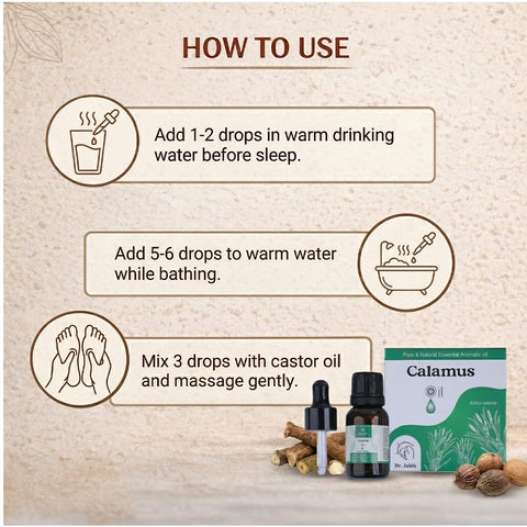 Calamus Essential Oil for Aromatherapy & External Use, Earthy Fragrance Oil, 15 ml