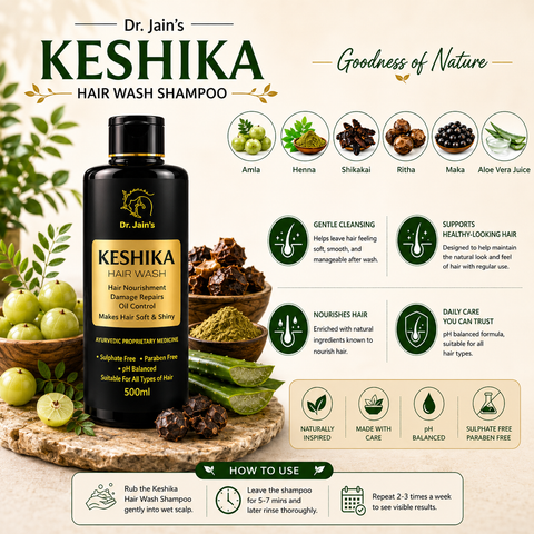 Keshika Hair Wash Shampoo, For Men and Women 500Ml
