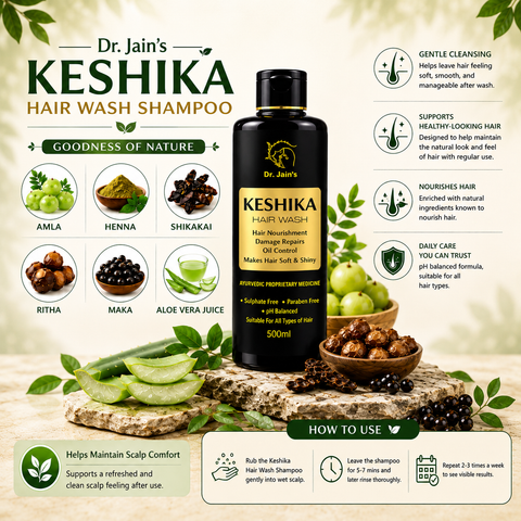 Keshika Hair Wash Shampoo, For Men and Women 500Ml