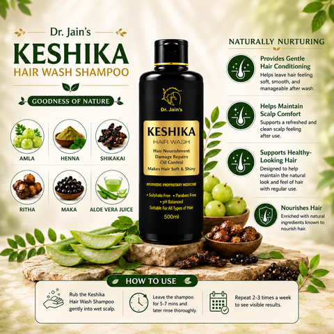 Keshika Hair Wash Shampoo, For Men and Women 500Ml