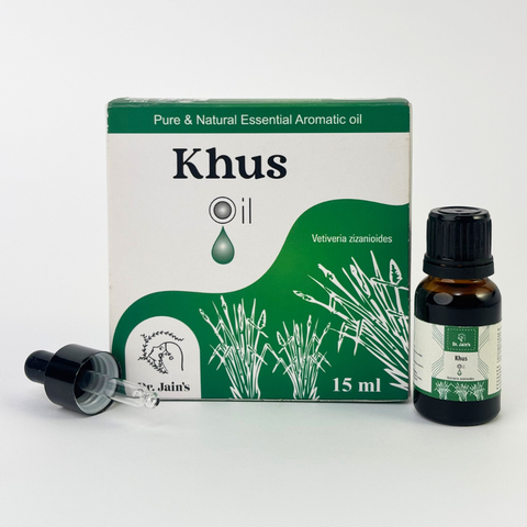 Khus (Vetiver) Essential Oil for Aromatherapy & External Use, Earthy Fragrance Oil, 15 ml
