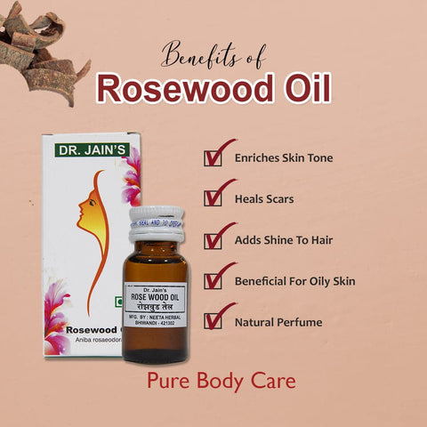 Rosewood Essential Oil, 15 ml Dr. Jain's