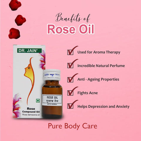 Rose Compound Essential Oil, 15 ml Dr. Jain's