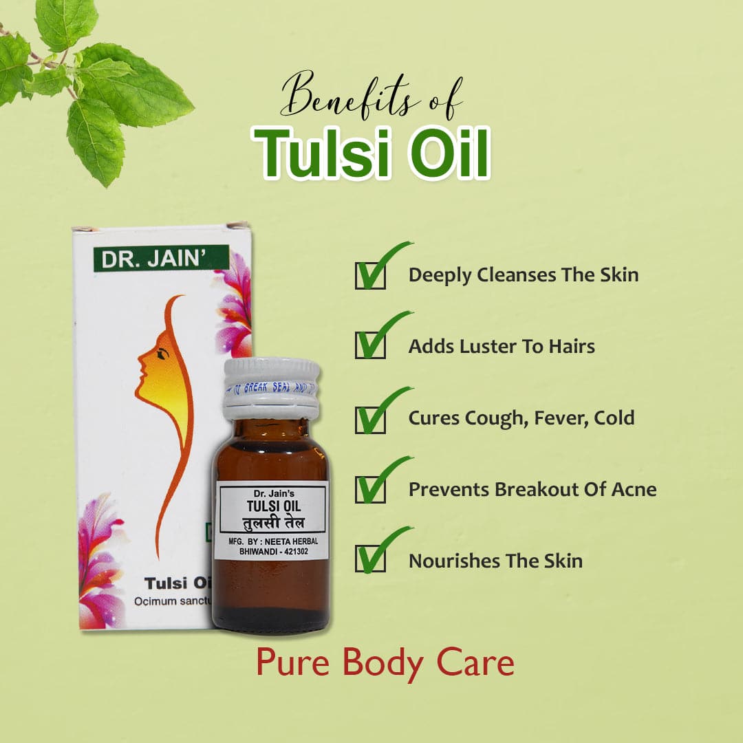 Tulsi Essential Oil, 15 ml Dr. Jain's