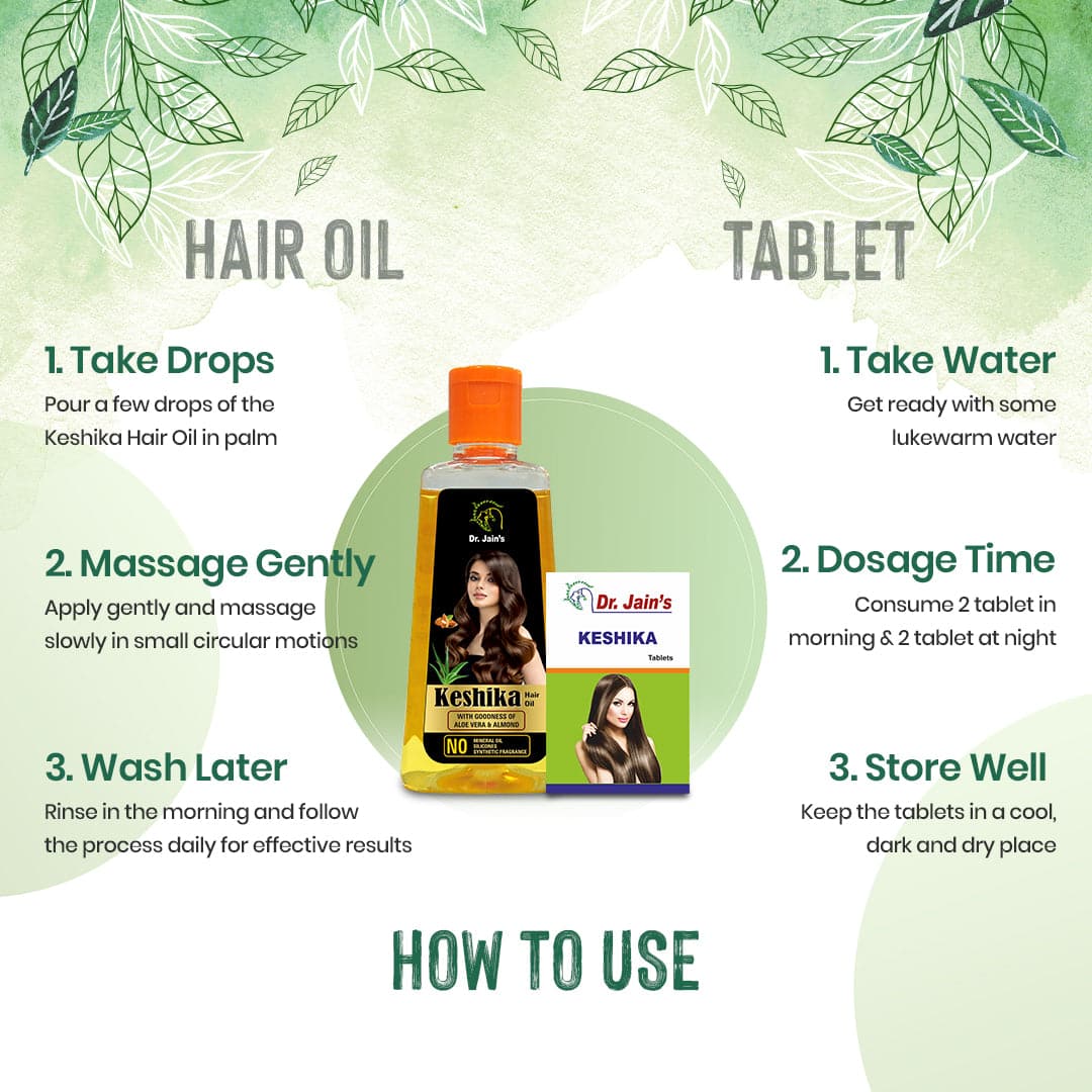 Keshika Hair Oil With Goodness Of Ayurveda & FREE Keshika Hair Growth Tablets Worth Rs. 792/- Dr Jain's
