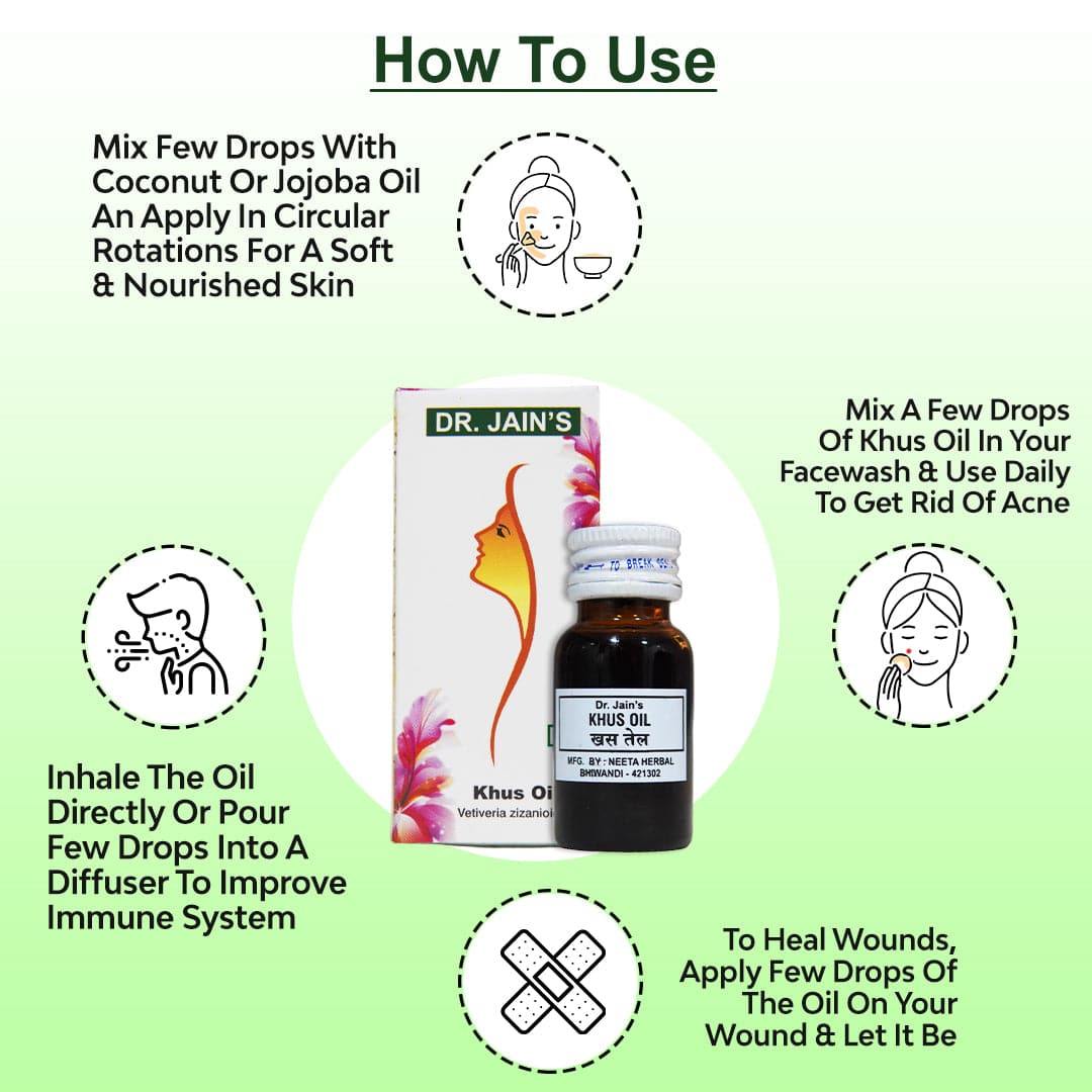 Khus Essential Oil, 15 ml Dr. Jain's