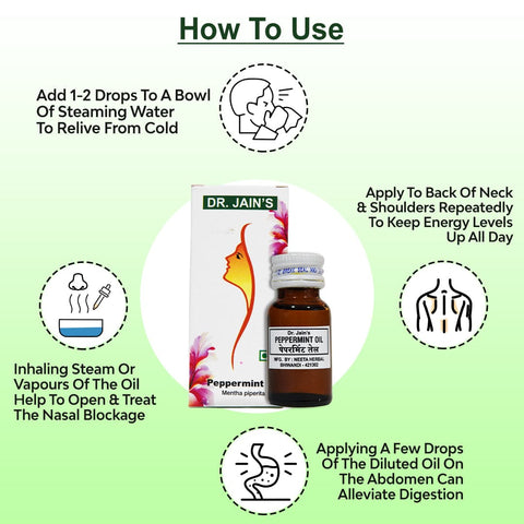 Peppermint Essential Oil, 15 ml Dr. Jain's