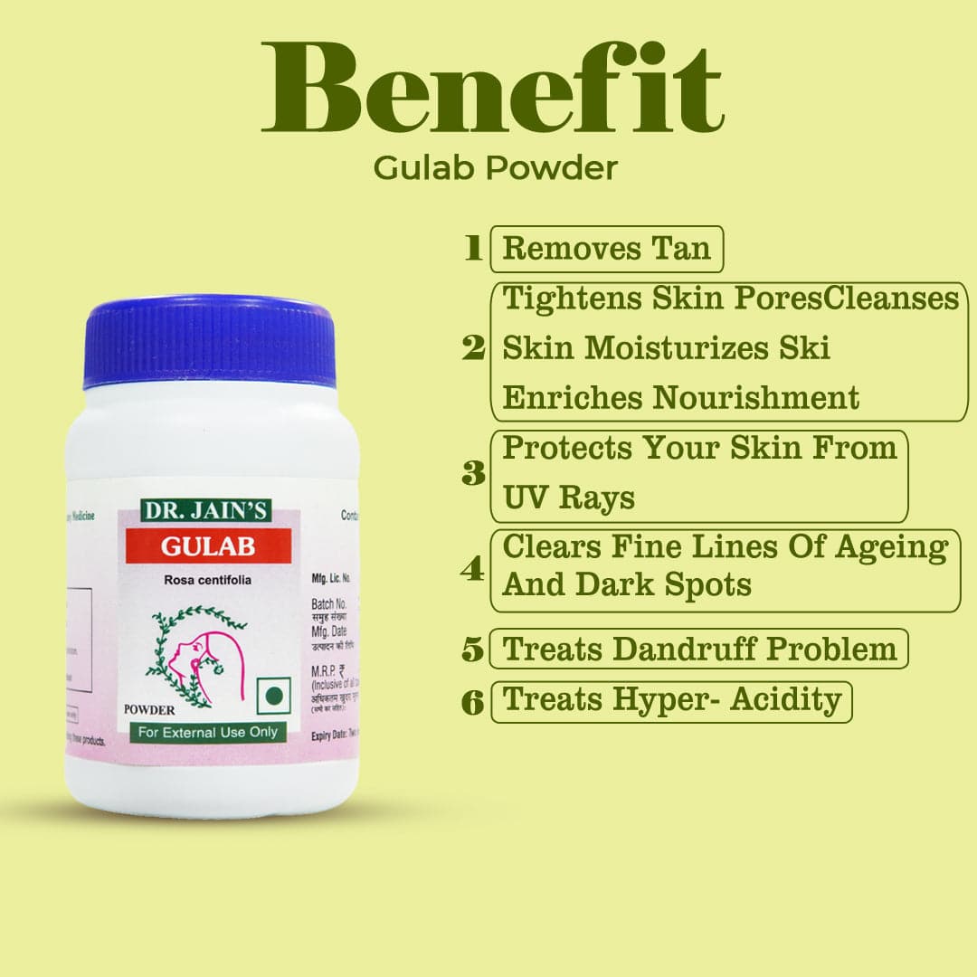 Gulab Ayurvedic Powder, 45 g Dr. Jain's